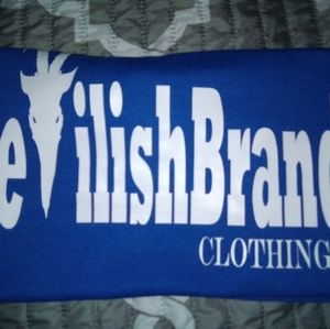 Multicolor font devilish brand t-shirts